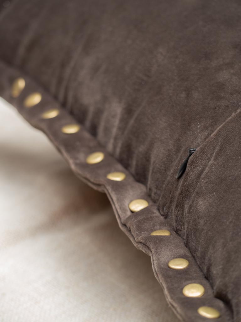 Grey cushion with golden studs - 4