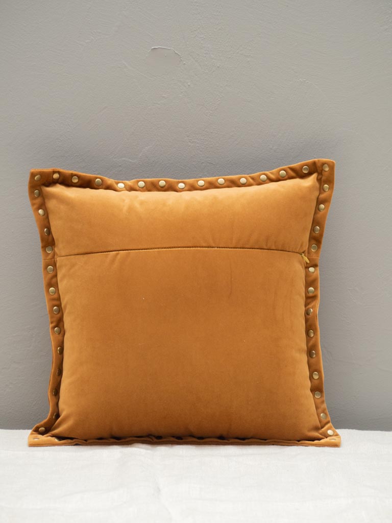 Coussin brun et clous dorés - 3