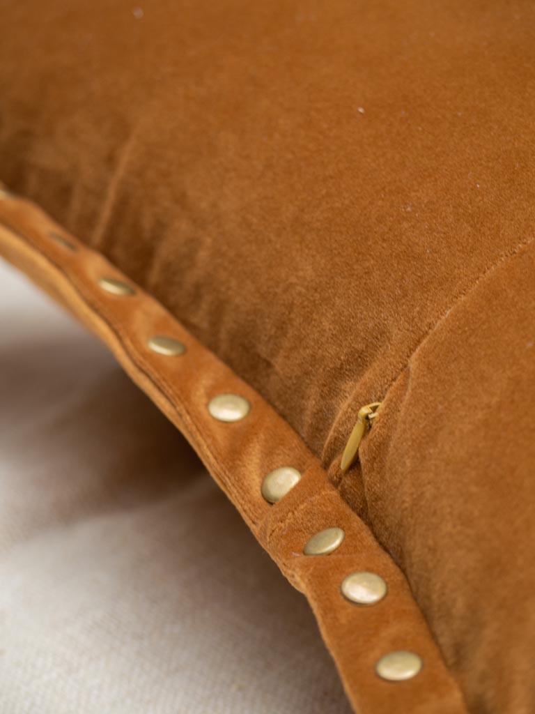 Brown cushion with golden studs - 4
