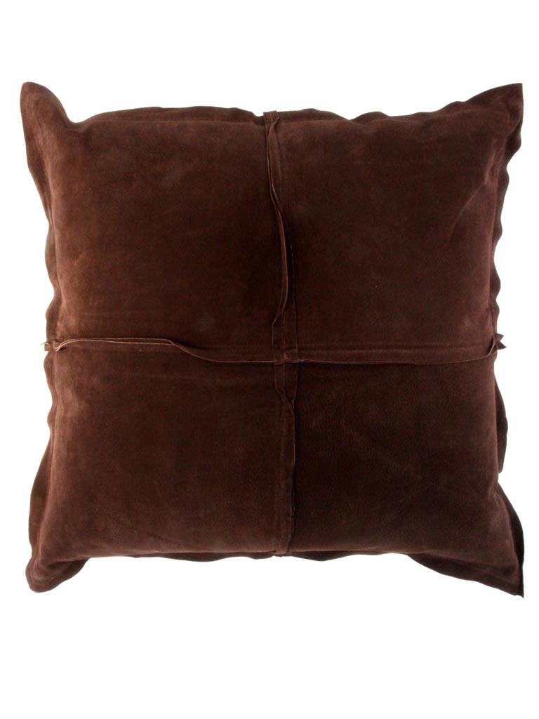 Coussin cuir brun - 2