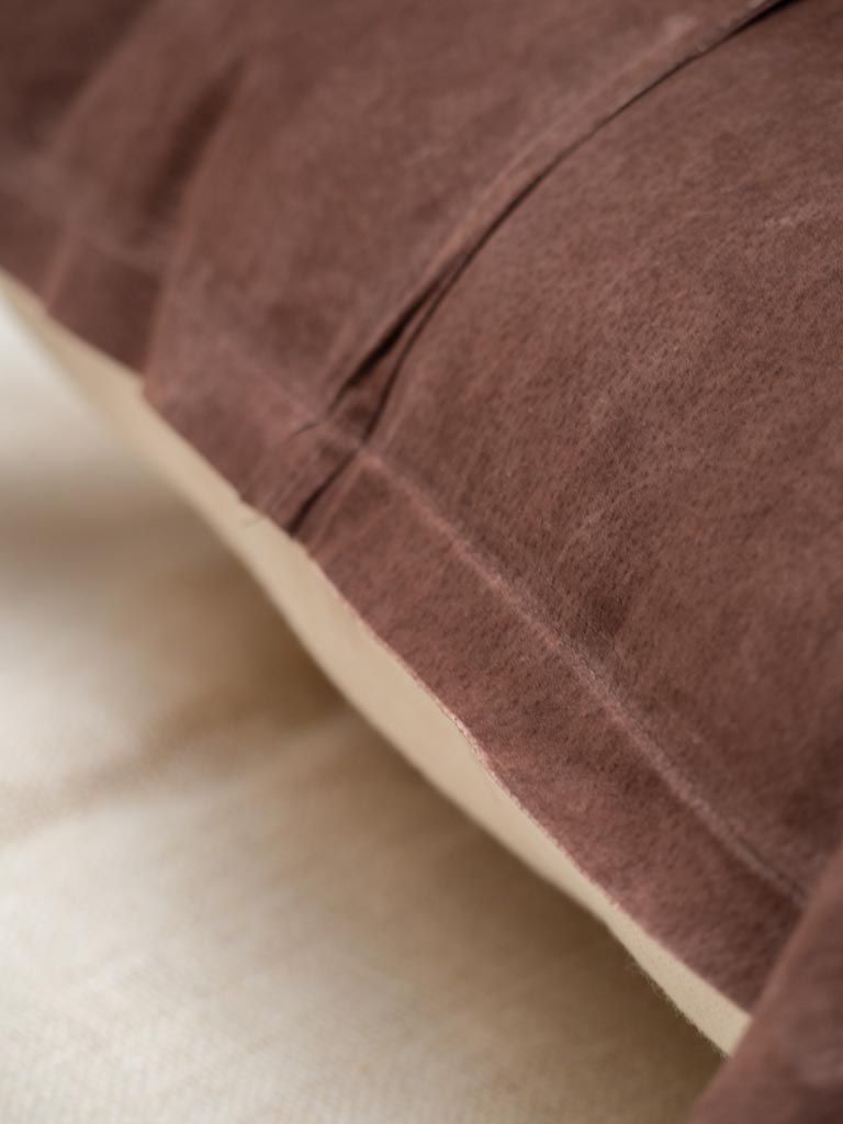 Brown leather cushion - 4