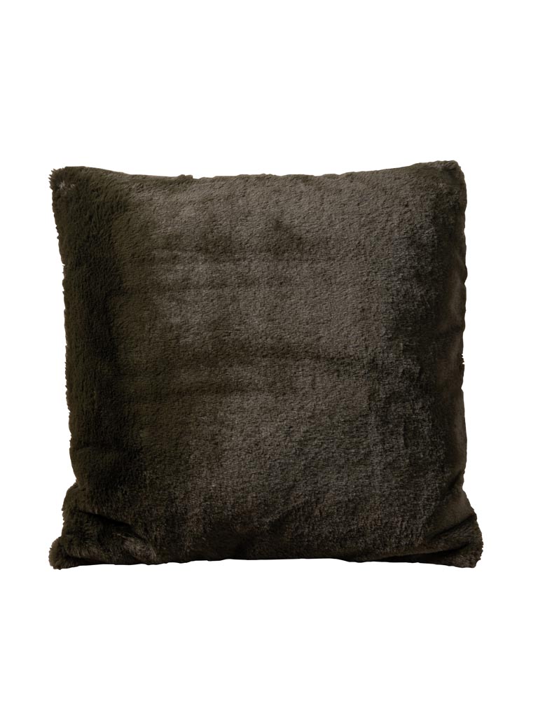 Green fake fur cushion - 2