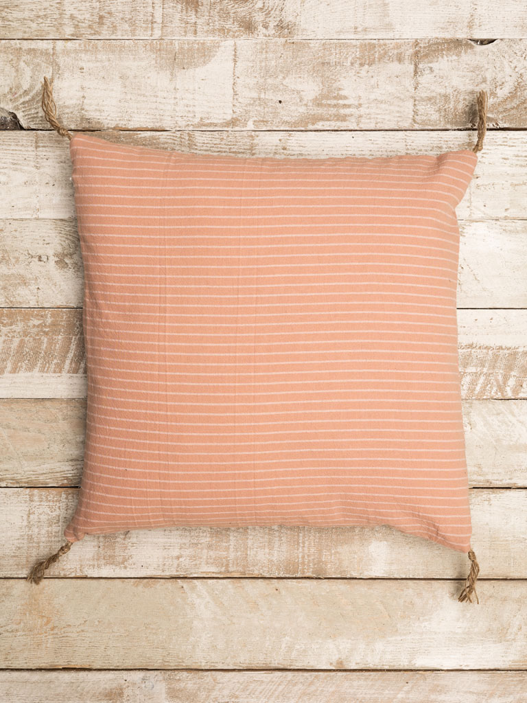 Coussin rose pâle et pompons jute (Abat-jour inclus) - 1