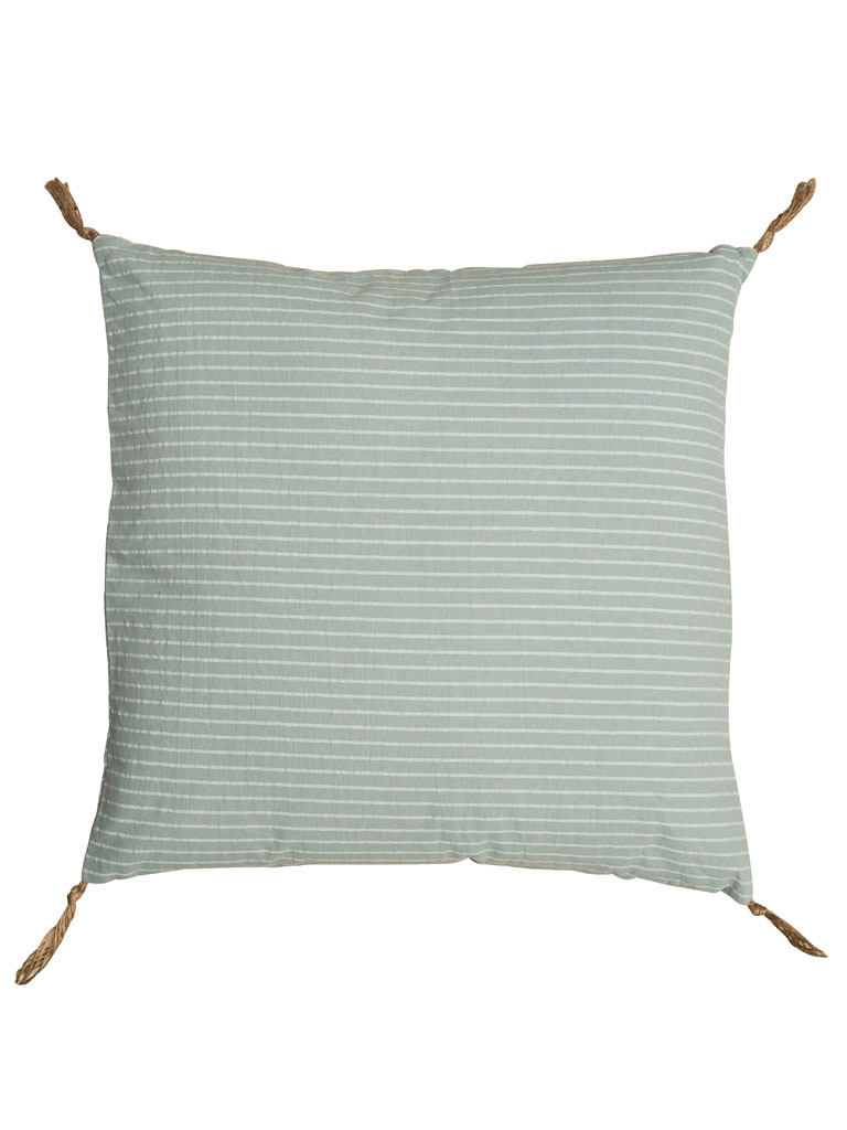 Light blue cushion with jute - 2