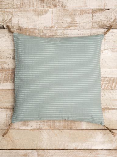 Light blue cushion with jute