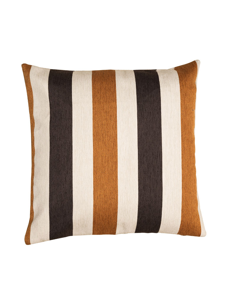 Cushion with orange and brown stripes - 2