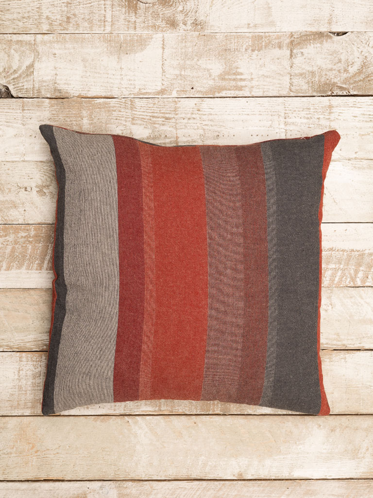Cushion with red and grey layers - 1