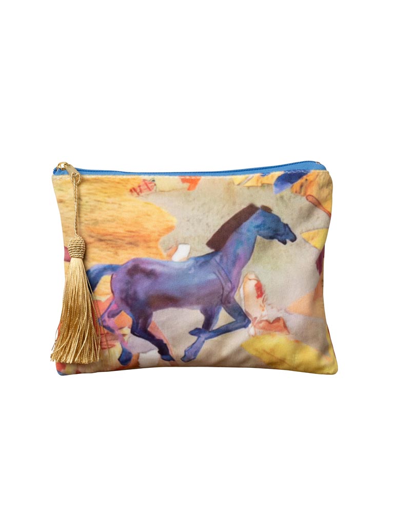 Arty horse pouch with gold pompom - 2