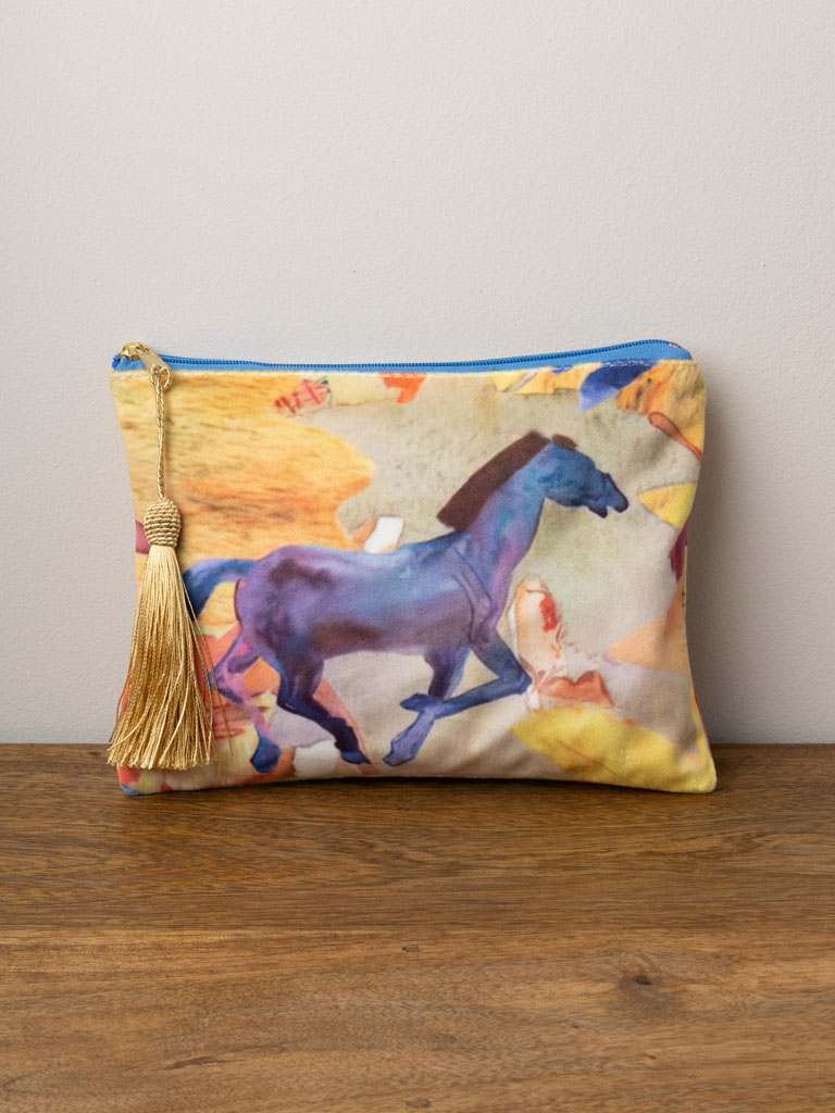 Arty horse pouch with gold pompom - 1