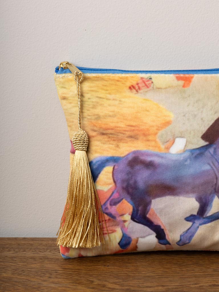 Pochette cheval arty et pompom or - 3