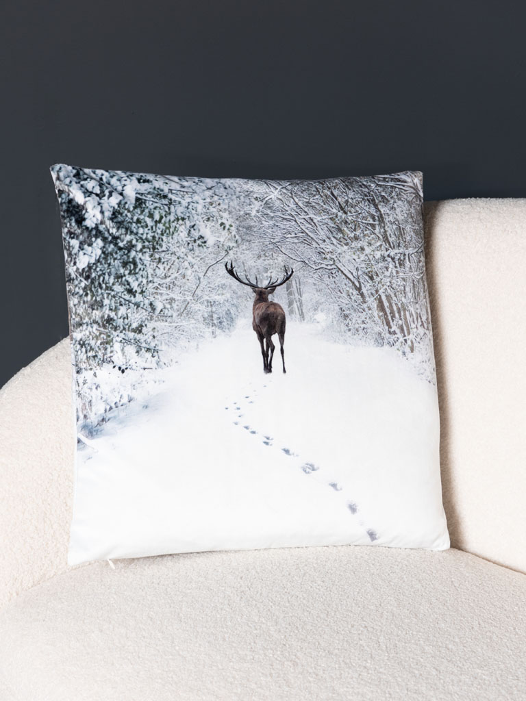 Cushion deer in snowy landscape - 1
