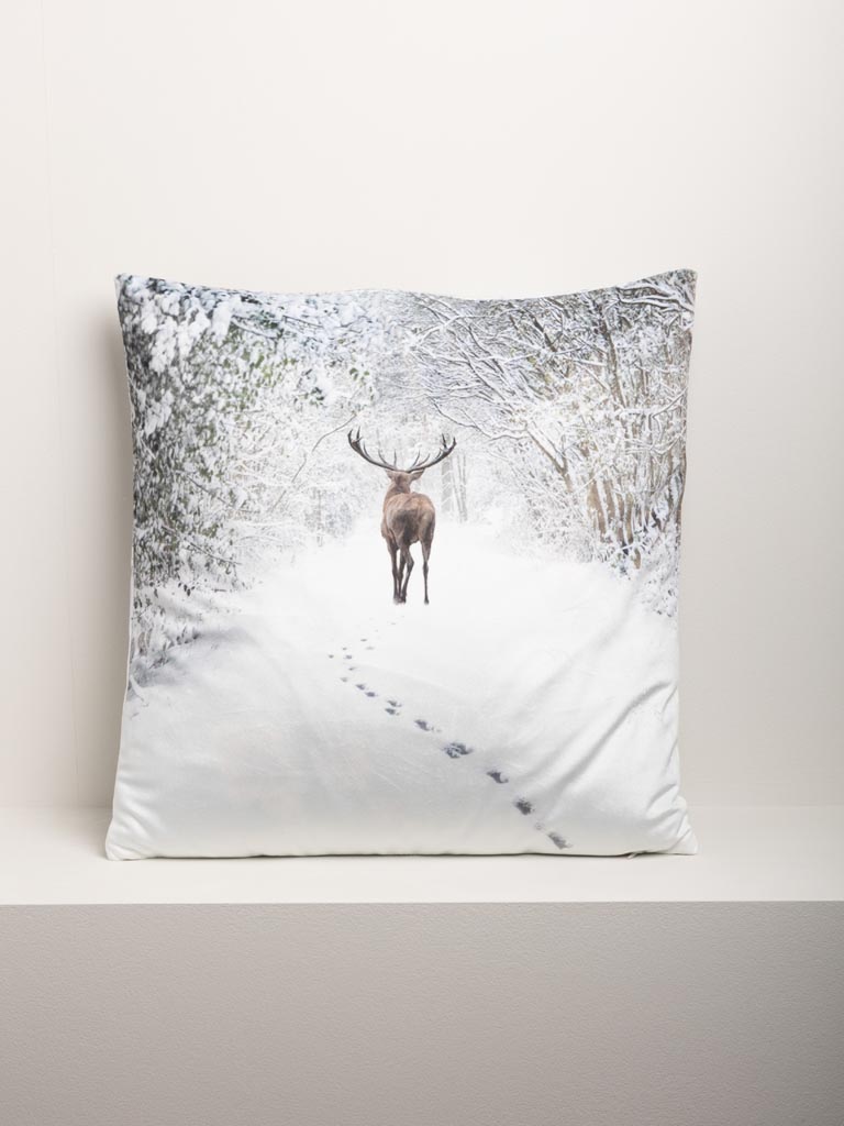 Coussin cerf paysage enneigé - 4