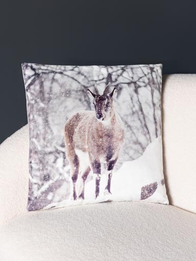 Coussin Etagne dans paysage enneigé