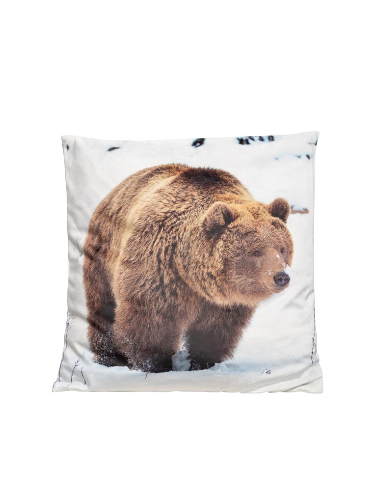 Coussin ours dans paysage enneigé - 2