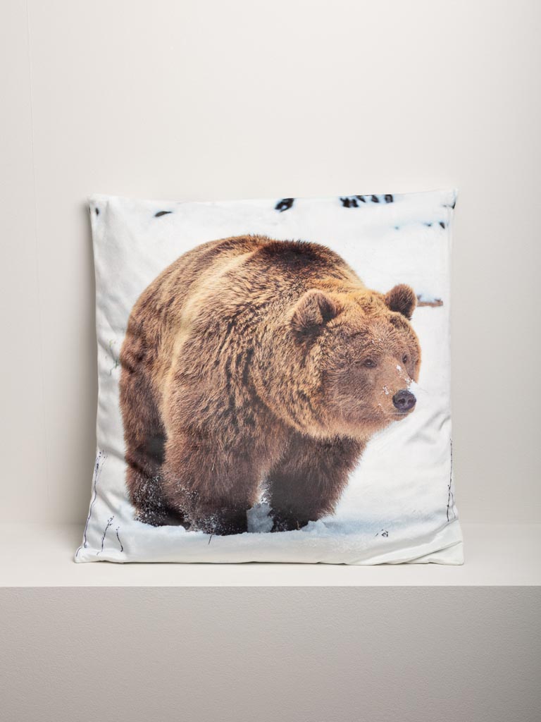 Coussin ours dans paysage enneigé - 3