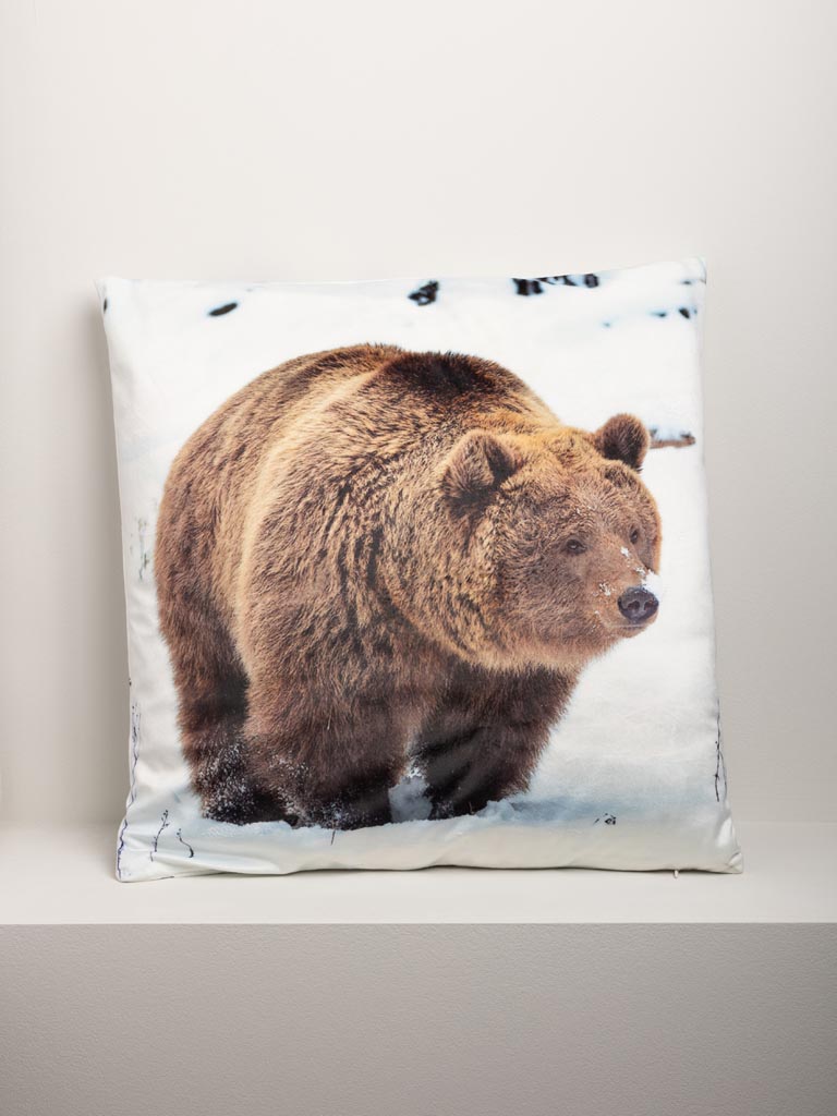 Coussin ours dans paysage enneigé - 4