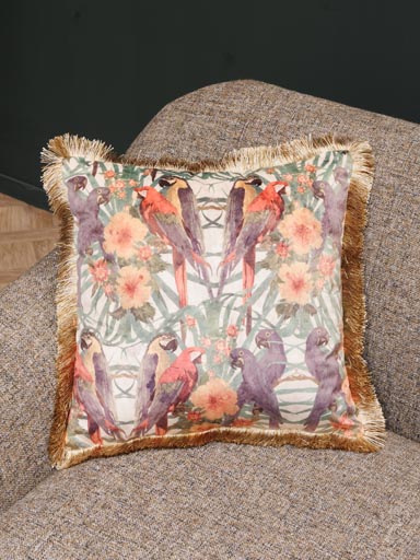 Cushion small fringes birds of paradise
