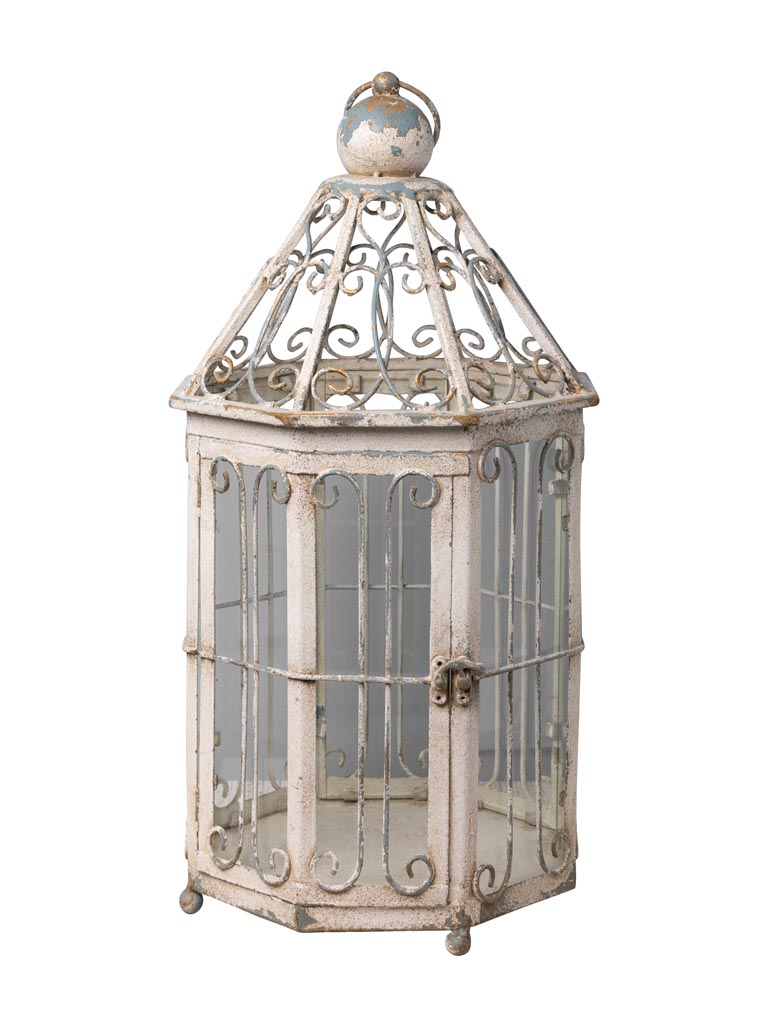 White patina iron lantern - 2