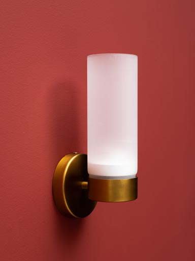 Wall sconce Monaco brass and white glass