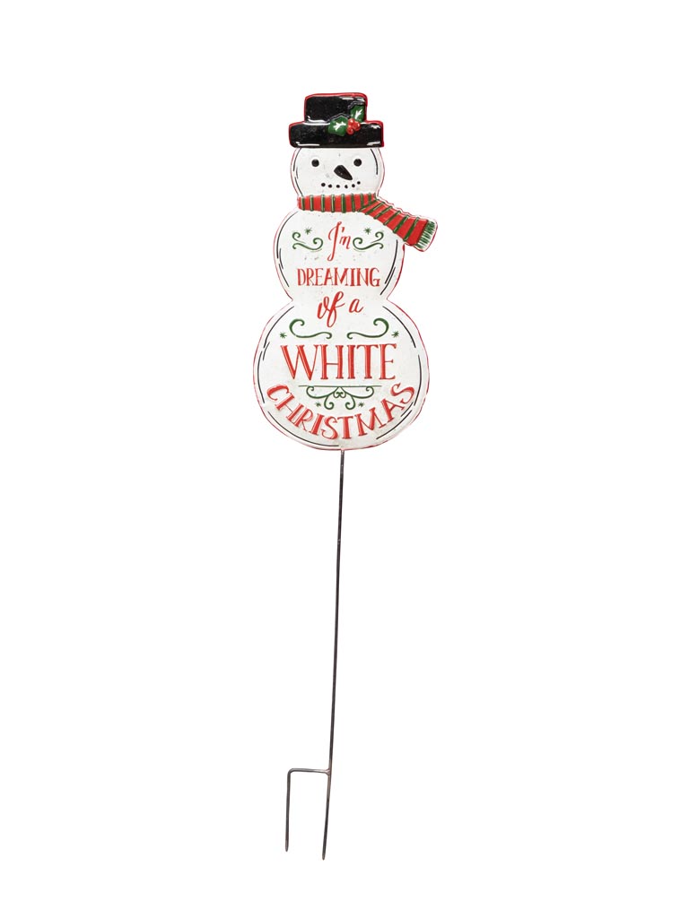 Garden sign Snowman White Christmas - 2