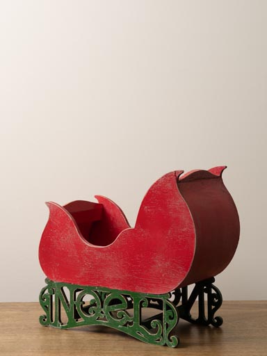 Wooden Santa Sledge red patina