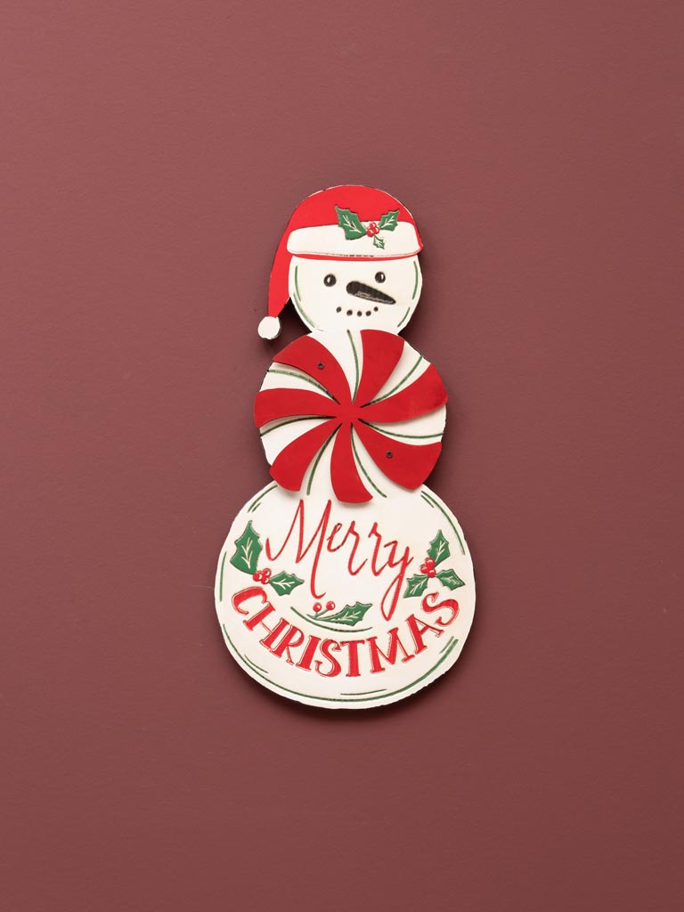 Wooden wall snowman painted - 1