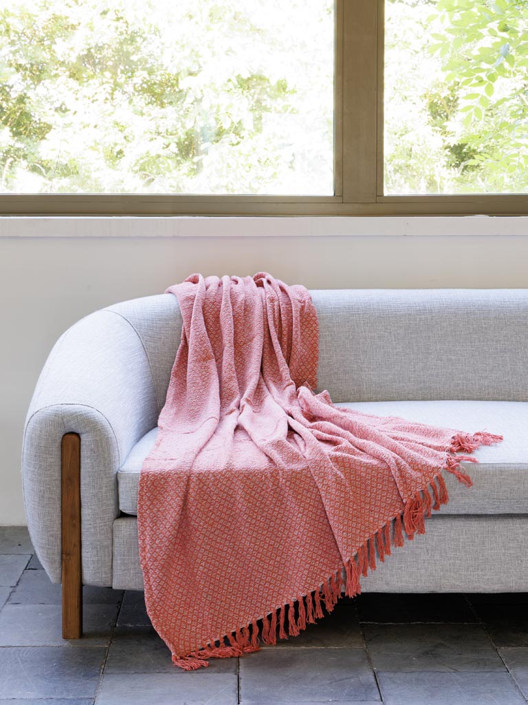 Salmon pink throw sale