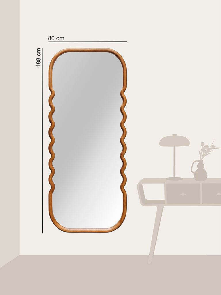 Large wooden waves mirror Swingy - 4