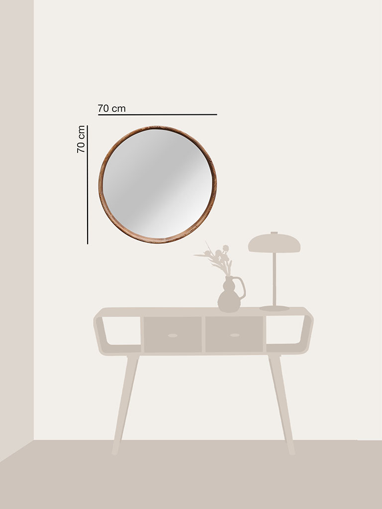 Wooden round mirror Thadeus - 4