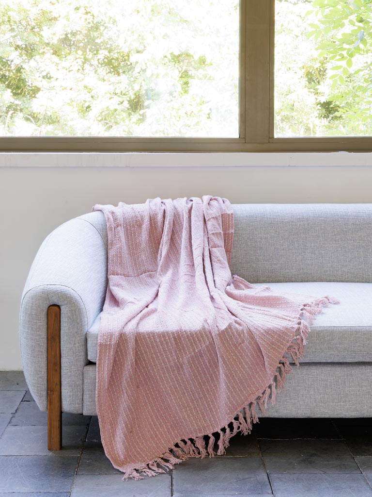 Pink & white throw Polly - 1