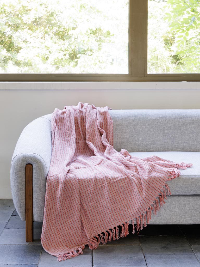 Pink & salmon throw Poty - 1