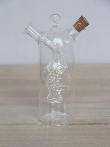 Oil/vinegar w/ fish in glass