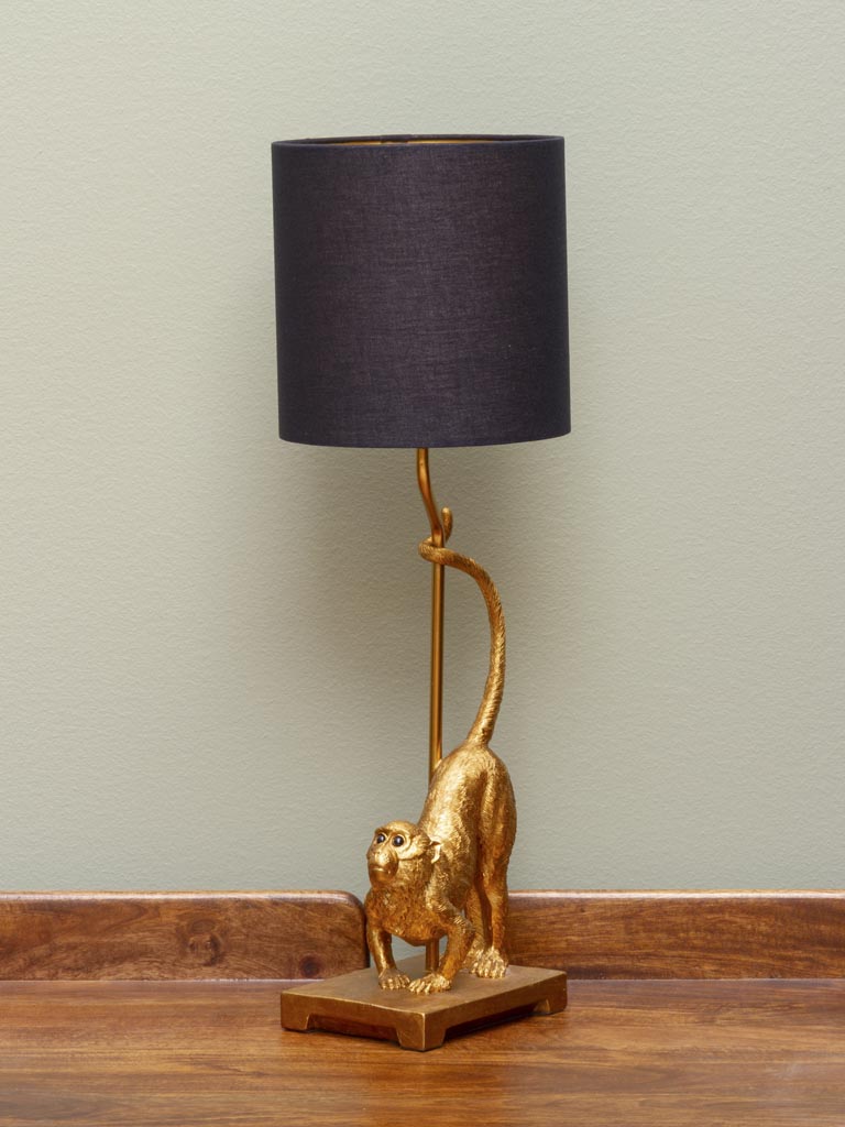Table lamp gold playing monkey - 1