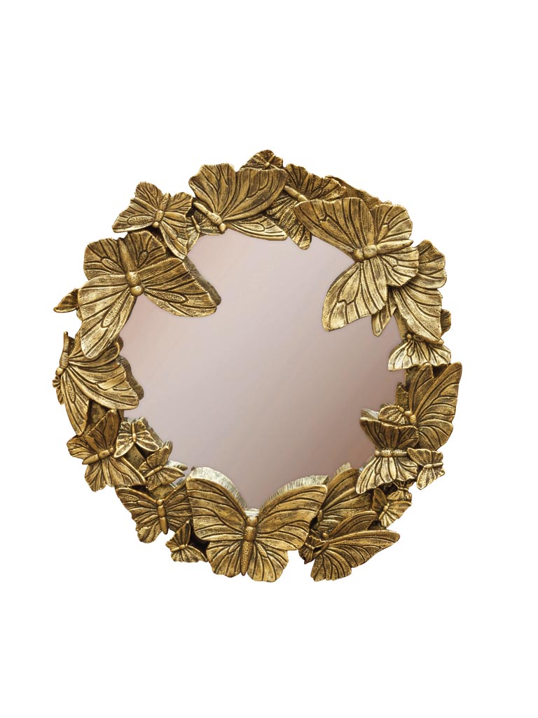 Mirror with antique gold butterflies - 2