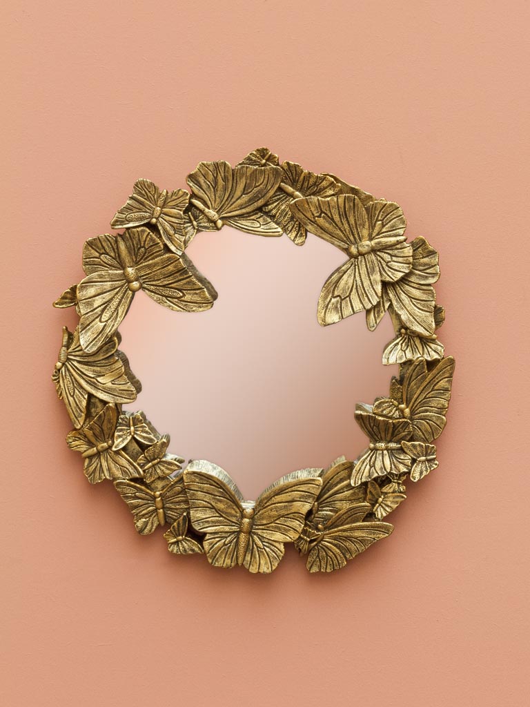 Mirror with antique gold butterflies - 1