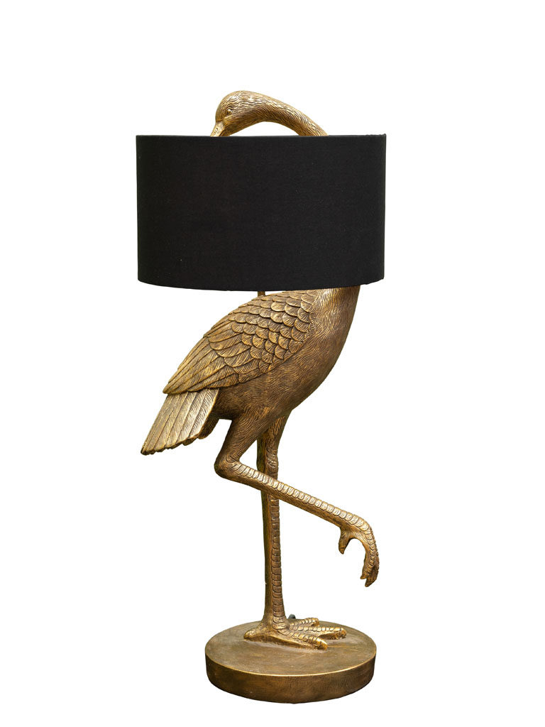 Golden bird lamp with blue shade - 2