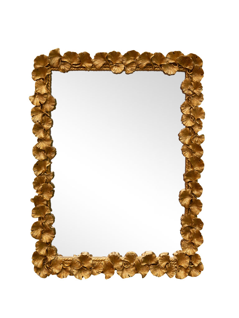 Miroir doré fleurs de Gingko - 2