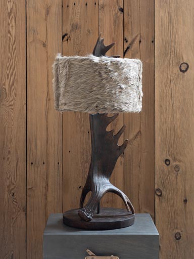 Grande lampe à poser bois d'élan Laponie