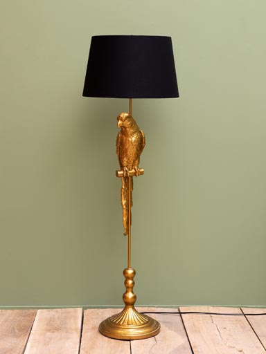 Bird lamp on feet with blue shade