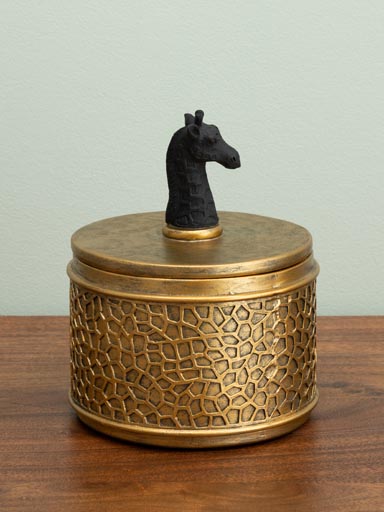 Golden box with giraffe lid