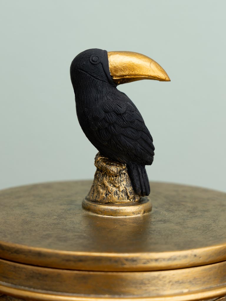 Golden box with toucan lid - 3