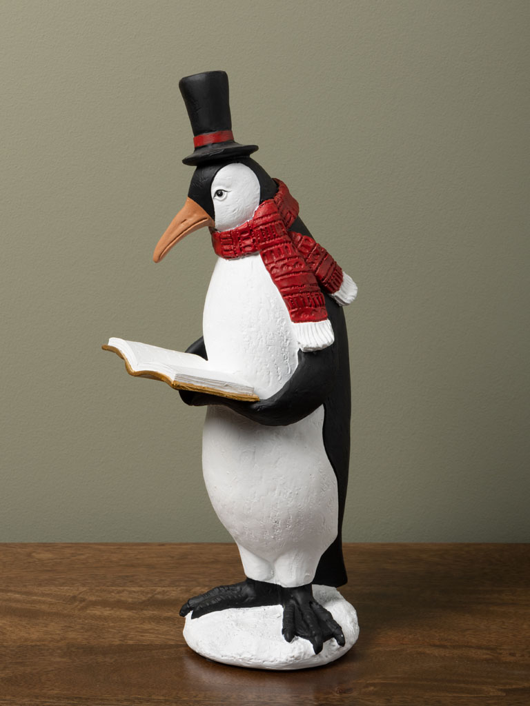 Christmas carol penguin with hat - 1