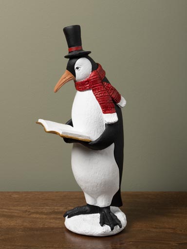 Christmas carol penguin with hat