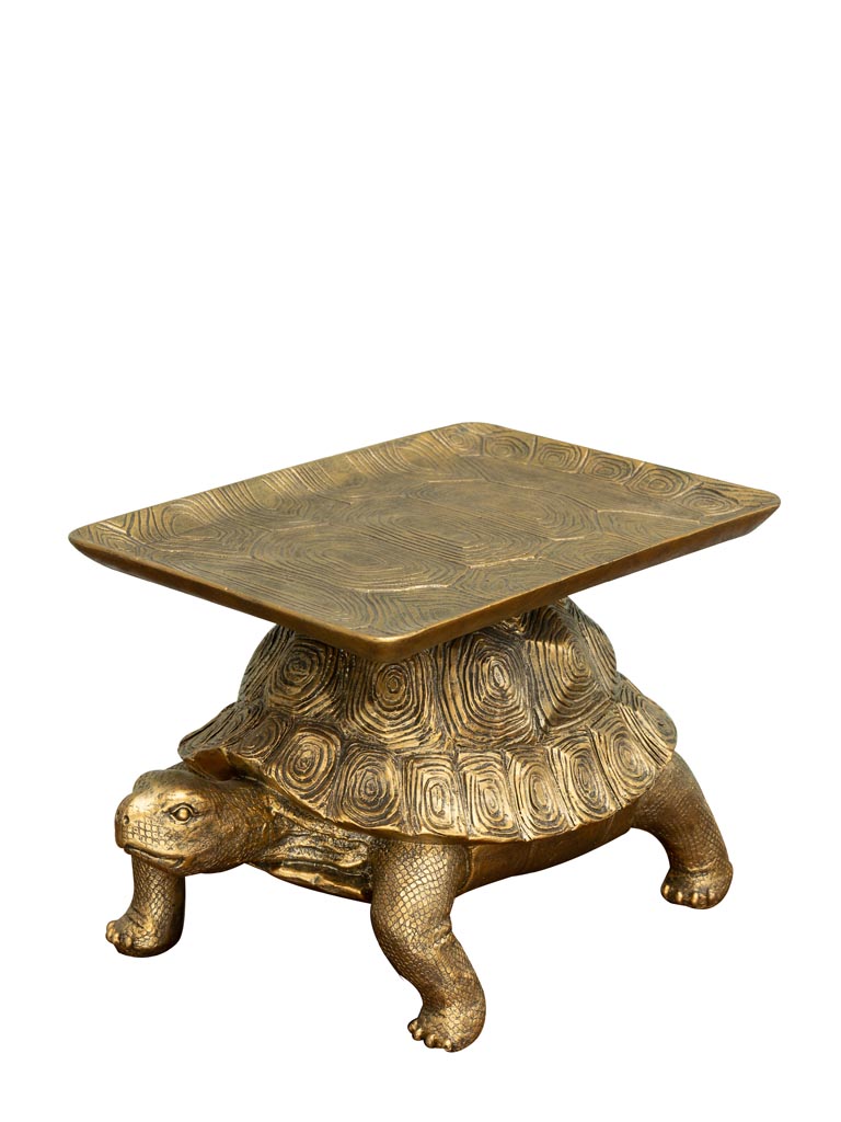 Tortue dorée portant un plateau - 2