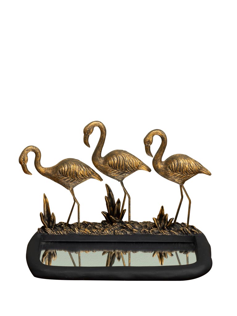 Golden flamingos with mirror pond - 2
