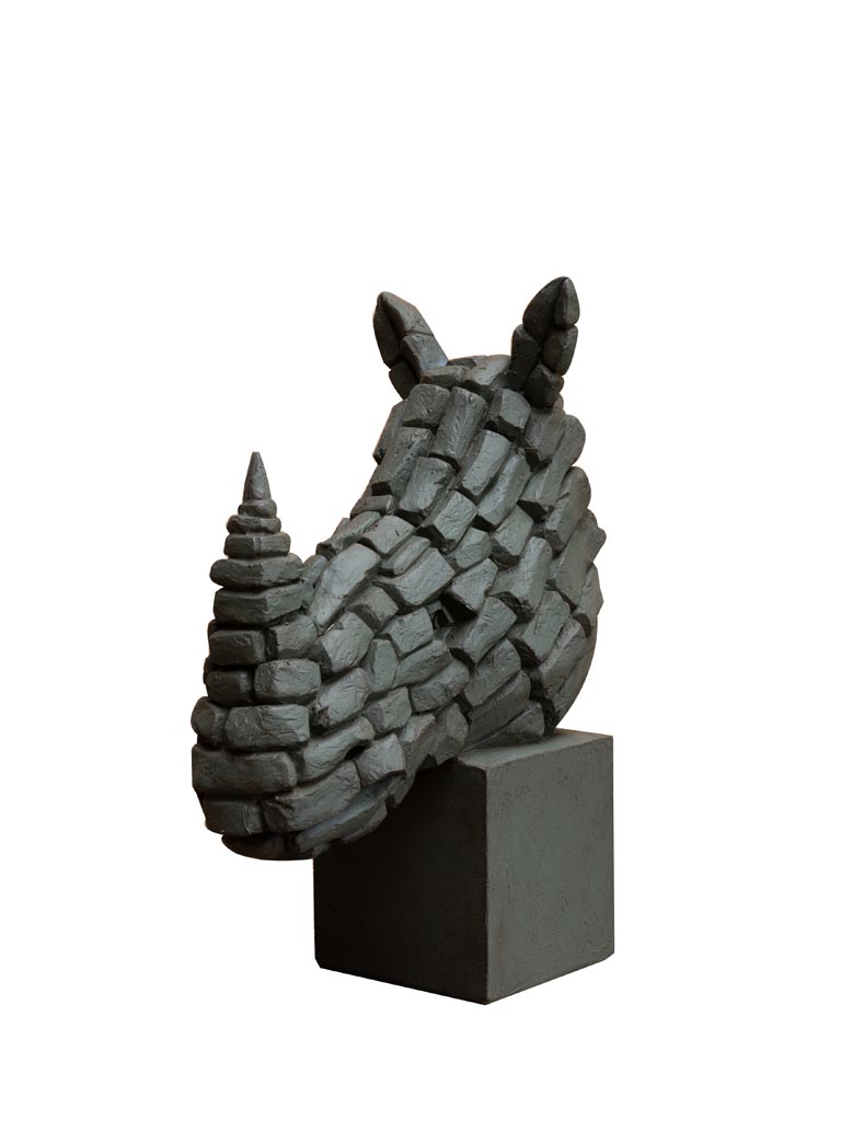 Rhinceros bust cracked earth effect - 2