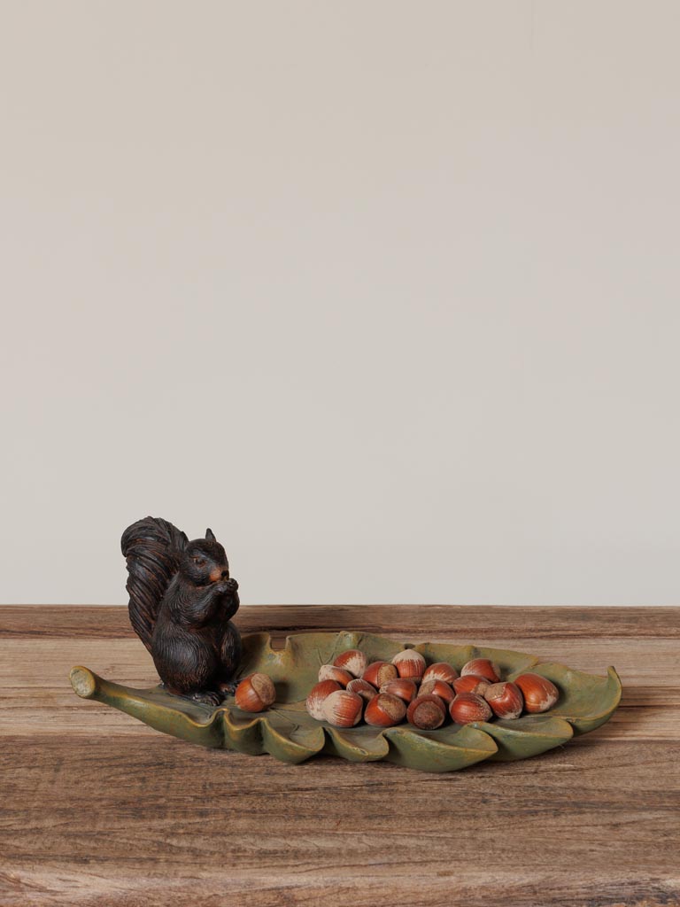 Trinket tray leaf with small squirrel - 1
