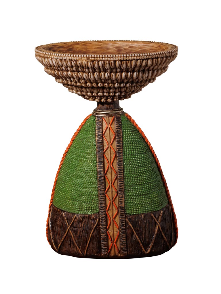 Green trinket tray on feet Africa - 4