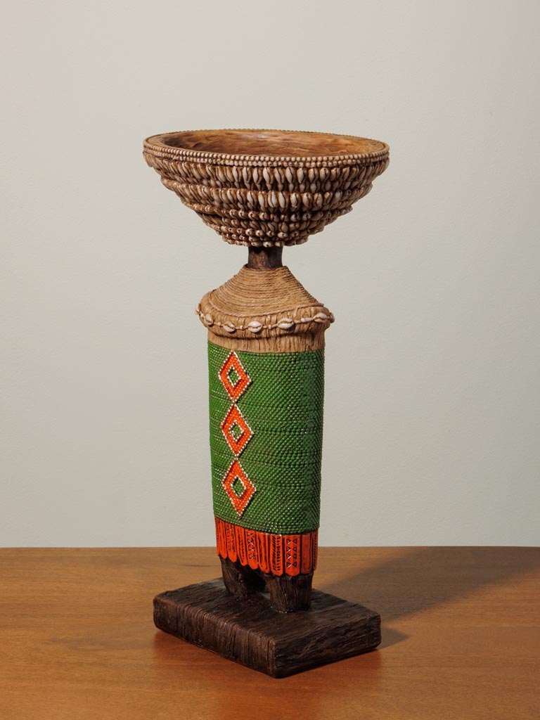 Green trinket tray on feet Africa - 5