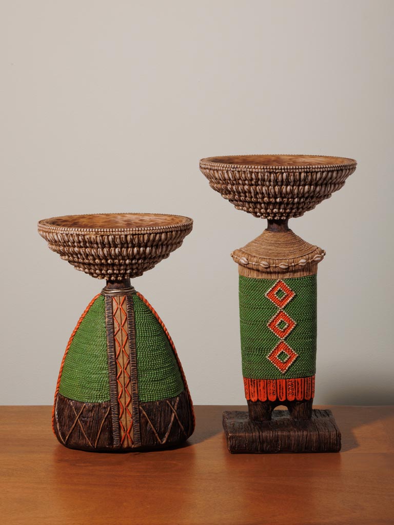 Green trinket tray on feet Africa - 7